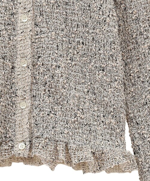 CLANE MIX MESH GATHER SHIRTアイボリー CLANE(クラネ)｜MIX MESH