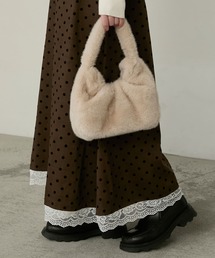 【Cherir Mignon】ファーギャザーハンドルバッグ