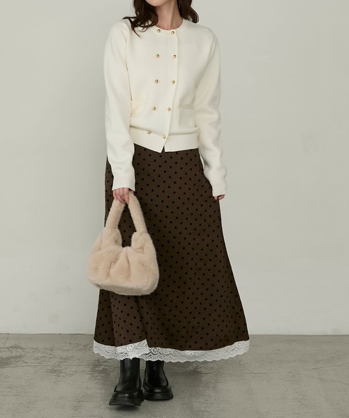 Cherir Mignon(シェリルミニョン)の「【Cherir Mignon】ファーギャザーハンドルバッグ(ハンドバッグ・レディース・アイボリー/ブラック/ベージュ系その他/グレー・FREE)」の7枚目の写真