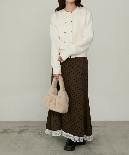 Cherir Mignon(シェリルミニョン)の「【Cherir Mignon】ファーギャザーハンドルバッグ(ハンドバッグ・レディース・アイボリー/ブラック/ベージュ系その他/グレー・FREE)」の8枚目の写真