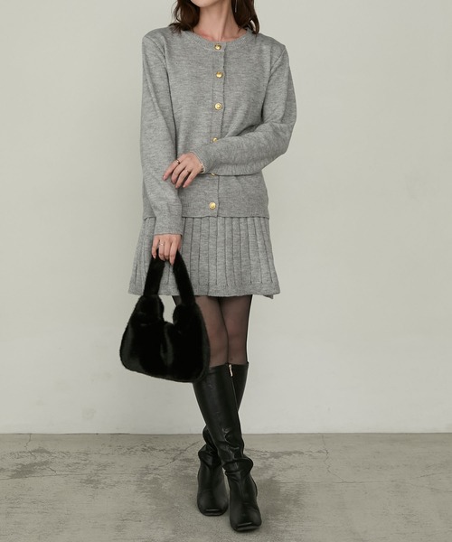 Cherir Mignon(シェリルミニョン)の「【Cherir Mignon】ファーギャザーハンドルバッグ(ハンドバッグ・レディース・アイボリー/ブラック/ベージュ系その他/グレー・FREE)」の12枚目の写真