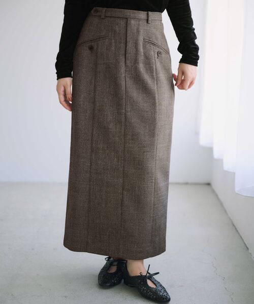 STRATA(エストラータ)の「ナローベルトポケットデザインスカート 【低身長・小柄女性】(スカート・レディース・ベージュ/ネイビー/ブラウン・XS/S)」の1枚目の写真
