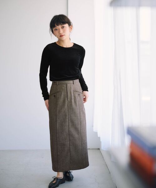 STRATA(エストラータ)の「ナローベルトポケットデザインスカート 【低身長・小柄女性】(スカート・レディース・ベージュ/ネイビー/ブラウン・XS/S)」の10枚目の写真