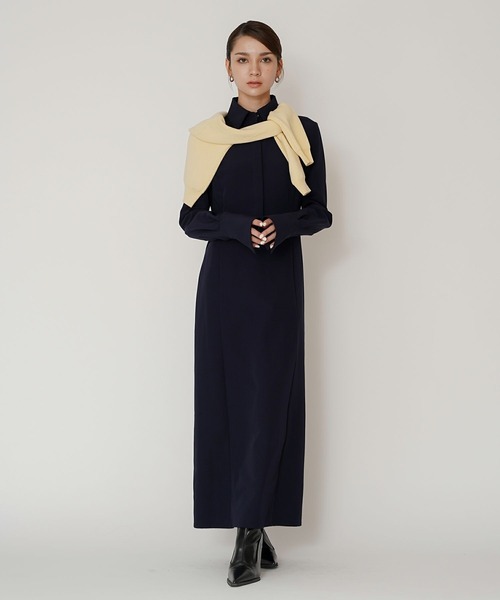 KINO THE KEI（キノザケイ）の「フィット シャツ ドレス KINO THE KEI（ワンピース・レディース・ホワイト/ダークネイビー・S/M）」の21枚目の写真