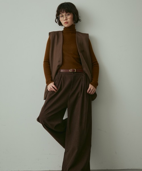 full/fill.（フルフィル）の「v neck button accent vest / Vネックボタンアクセントベスト（ベスト・レディース・グレー/ブラウン・FREE）」の10枚目の写真