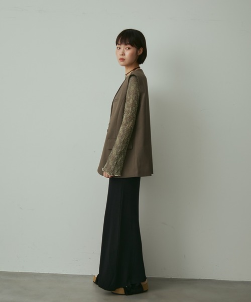full/fill.（フルフィル）の「v neck button accent vest / Vネックボタンアクセントベスト（ベスト・レディース・グレー/ブラウン・FREE）」の21枚目の写真