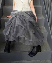 WILLFULLY | organdy random tiered pattern SK(スカート)