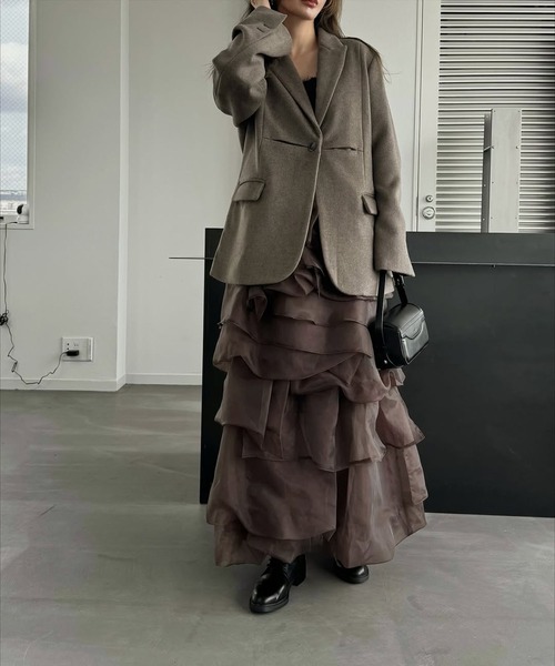 WILLFULLY（ウィルフリー）の「organdy random tiered pattern SK（スカート・レディース・ブラック/グレー/ブラウン・FREE）」の22枚目の写真