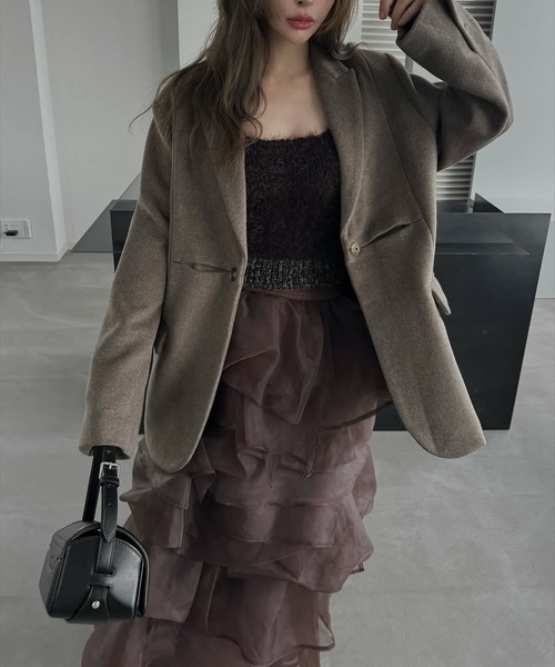 WILLFULLY（ウィルフリー）の「organdy random tiered pattern SK（スカート・レディース・ブラック/グレー/ブラウン・FREE）」の19枚目の写真