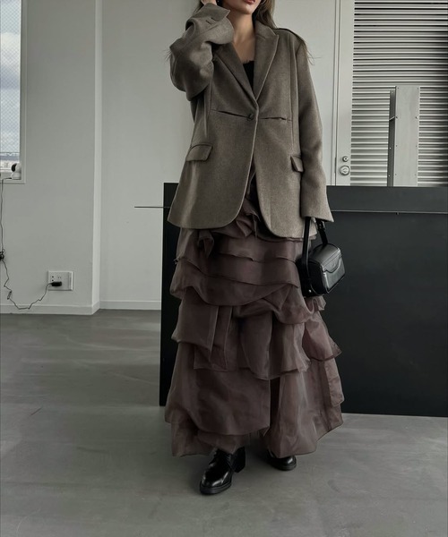 WILLFULLY（ウィルフリー）の「organdy random tiered pattern SK（スカート・レディース・ブラック/グレー/ブラウン・FREE）」の14枚目の写真