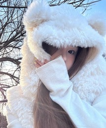 【タグ付】IIROT フード付きホワイトダウンベスト タグ付】IIROT フード付きホワイトダウンベスト