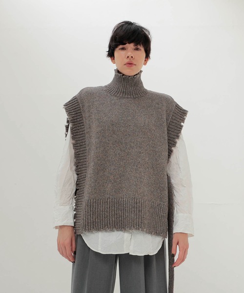 DRESSLAVE(ドレスレイブ)の「shine w/pe damage vest(シャイニーダメージベスト)(ベスト・レディース・ブラウン/ホワイト・38)」の10枚目の写真