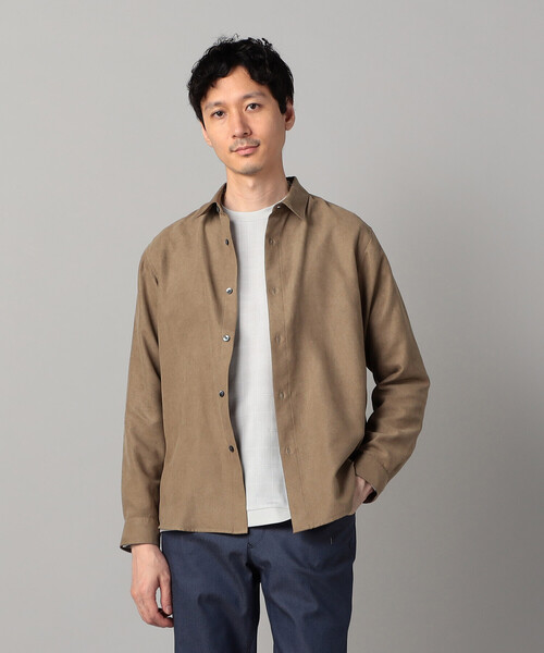 COMME CA MEN(コムサメン)の「ビーガンスエード レギュラーカラーシャツ(シャツ/ブラウス・メンズ・ライトグレー/ネイビー/ベージュ・XL/M/S/L)」の2枚目の写真