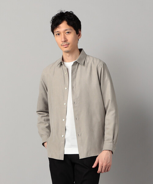 COMME CA MEN(コムサメン)の「ビーガンスエード レギュラーカラーシャツ(シャツ/ブラウス・メンズ・ライトグレー/ネイビー/ベージュ・XL/M/S/L)」の1枚目の写真