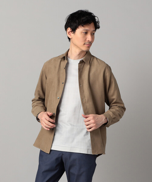 COMME CA MEN(コムサメン)の「ビーガンスエード レギュラーカラーシャツ(シャツ/ブラウス・メンズ・ライトグレー/ネイビー/ベージュ・XL/M/S/L)」の14枚目の写真