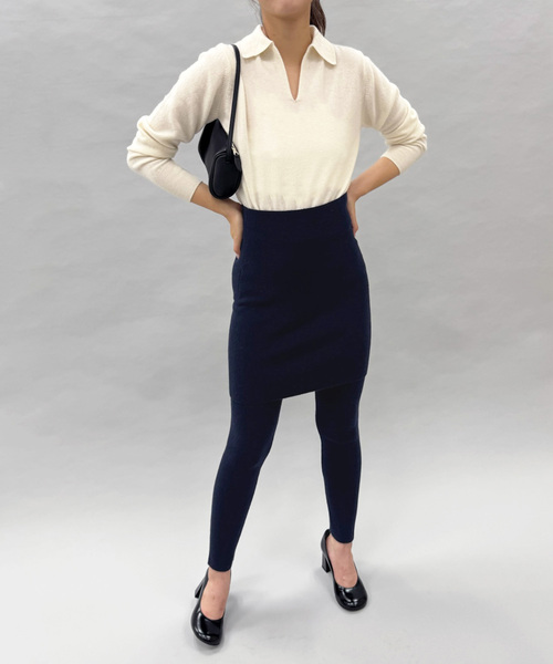 EDIT. FOR LULU（エディットフォールル）の「カシミヤスキッパートップ（ニット/セーター・レディース・サックスブルー/ブラウン/ホワイト・FREE）」の7枚目の写真