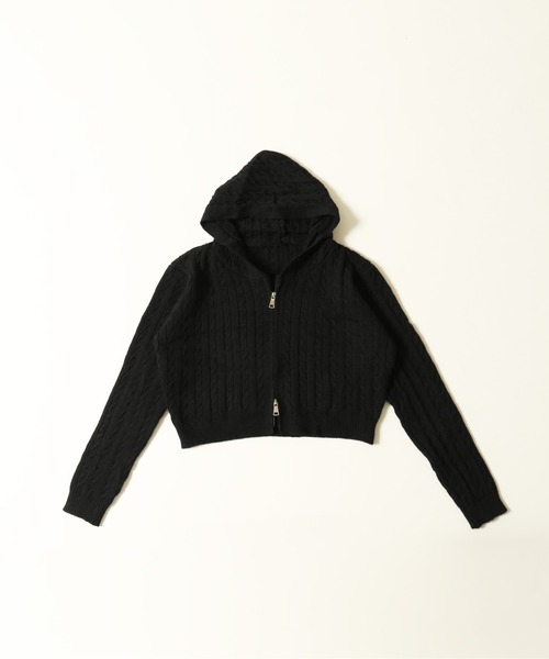 PHILLY（フィリー）の「コンパクトケーブルニットパーカー（パーカー・レディース・ホワイト/ブラック・FREE）」の14枚目の写真