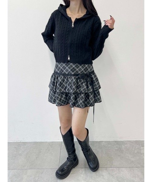 PHILLY（フィリー）の「コンパクトケーブルニットパーカー（パーカー・レディース・ホワイト/ブラック・FREE）」の12枚目の写真