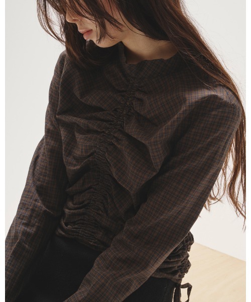 セール】Checkgather Compact Blouse（シャツ/ブラウス）｜TODAYFUL