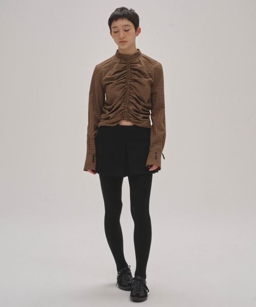 セール】Checkgather Compact Blouse（シャツ/ブラウス）｜TODAYFUL