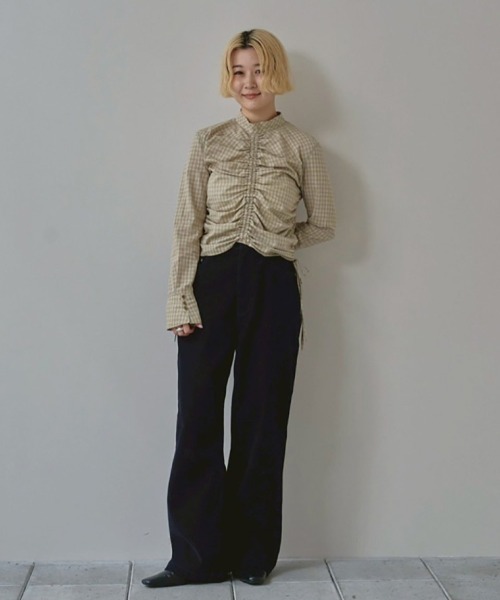 セール】Checkgather Compact Blouse（シャツ/ブラウス）｜TODAYFUL