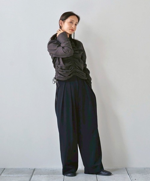 セール】Checkgather Compact Blouse（シャツ/ブラウス）｜TODAYFUL