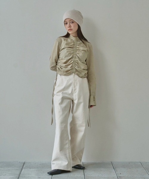 セール】Checkgather Compact Blouse（シャツ/ブラウス）｜TODAYFUL