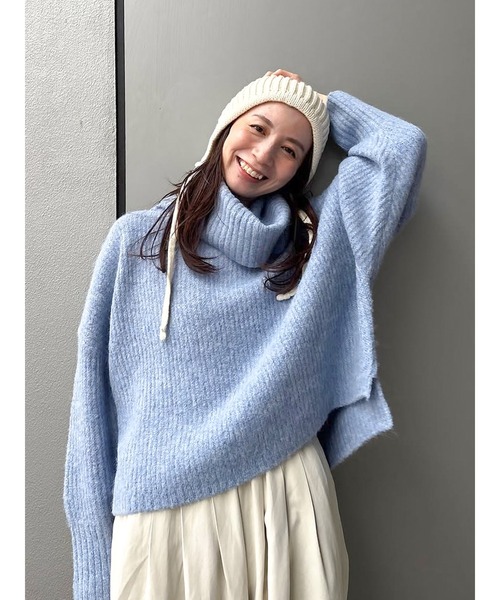 Ungrid（アングリッド）の「イヤーフラップニット帽（ニットキャップ/ビーニー・レディース・アイボリー/ヘザーグレー/チャコールグレー・FREE）」の2枚目の写真