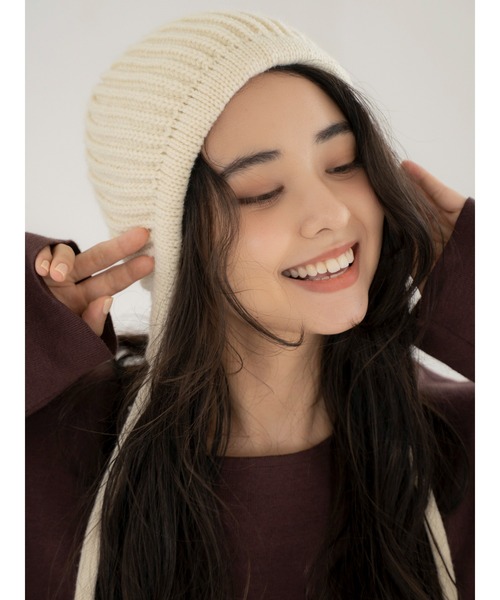 Ungrid（アングリッド）の「イヤーフラップニット帽（ニットキャップ/ビーニー・レディース・アイボリー/ヘザーグレー/チャコールグレー・FREE）」の13枚目の写真
