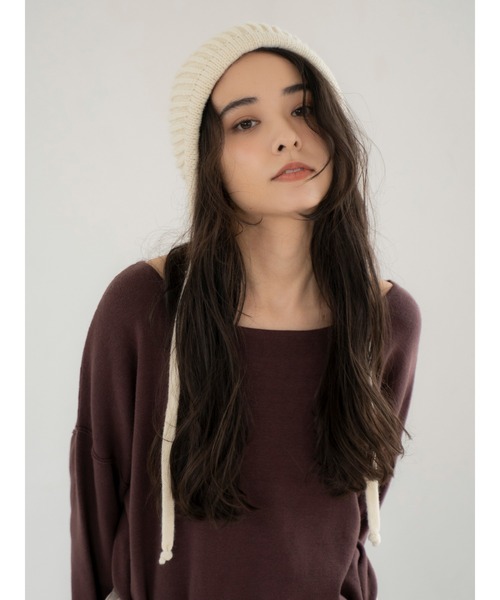 Ungrid（アングリッド）の「イヤーフラップニット帽（ニットキャップ/ビーニー・レディース・アイボリー/ヘザーグレー/チャコールグレー・FREE）」の15枚目の写真