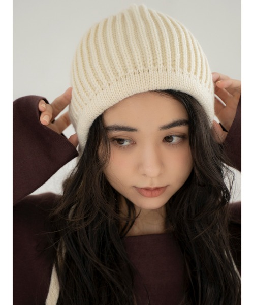 Ungrid（アングリッド）の「イヤーフラップニット帽（ニットキャップ/ビーニー・レディース・アイボリー/ヘザーグレー/チャコールグレー・FREE）」の16枚目の写真