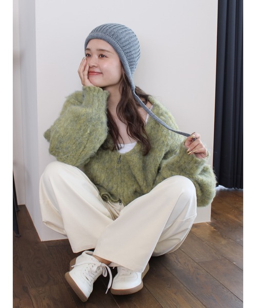 Ungrid（アングリッド）の「イヤーフラップニット帽（ニットキャップ/ビーニー・レディース・アイボリー/ヘザーグレー/チャコールグレー・FREE）」の21枚目の写真