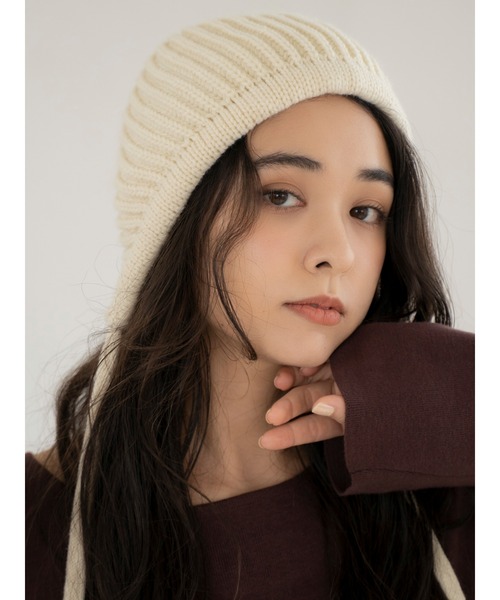 Ungrid（アングリッド）の「イヤーフラップニット帽（ニットキャップ/ビーニー・レディース・アイボリー/ヘザーグレー/チャコールグレー・FREE）」の14枚目の写真