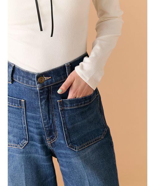 LILY BROWN（リリーブラウン）の「ストレートフレアデニムパンツ（デニムパンツ・レディース・ブラウン/ブルー/ライトブルー・0/1）」の11枚目の写真