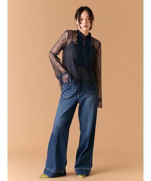 LILY BROWN（リリーブラウン）の「ストレートフレアデニムパンツ（デニムパンツ・レディース・ブラウン/ブルー/ライトブルー・0/1）」の18枚目の写真