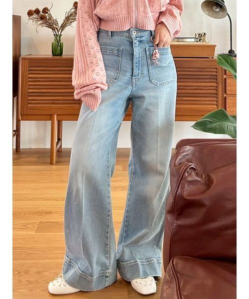 ストレートフレアデニムパンツ（デニムパンツ）｜LILY BROWN（リリー