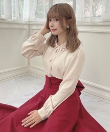 F i.n.t | スカラップ衿フロント小花刺繍ブラウス(シャツ/ブラウス)