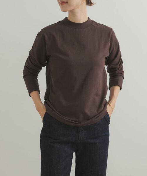 BRIEFING ハイネック ロングスリーブ シャツ ブラウン Grow Organic ハイネックロングスリーブTシャツ（Tシャツ/カットソー