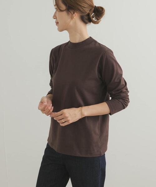 URBAN RESEARCH DOORS(アーバンリサーチドアーズ)の「Grow Organic ハイネックロングスリーブTシャツ(Tシャツ/カットソー・レディース・ブラウン/オフホワイト・MEDIUM)」の4枚目の写真