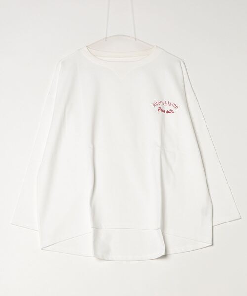 vent blanc（ヴァンブラン）の「vent blanc  ヴァンブラン ジャージファブリック 刺繍デザイン　プルオーバー（スウェット・レディース・オフホワイト/ホワイト×レッド/ブラック・FREE）」の2枚目の写真