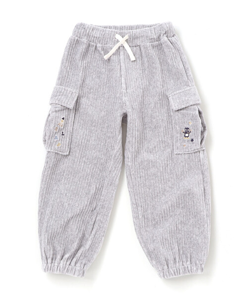 SLAP SLIP（スラップスリップ）の「ロケット＆ロボットポケット刺しゅうニットコールカーゴパンツ(80~130cm)（カーゴパンツ・キッズ・ブラック/グレー・80ｃｍ/120cm/130cm/110cm/100cm/90cm）」の2枚目の写真