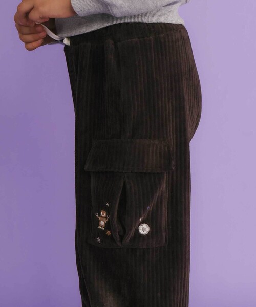 SLAP SLIP（スラップスリップ）の「ロケット＆ロボットポケット刺しゅうニットコールカーゴパンツ(80~130cm)（カーゴパンツ・キッズ・ブラック/グレー・80ｃｍ/120cm/130cm/110cm/100cm/90cm）」の5枚目の写真