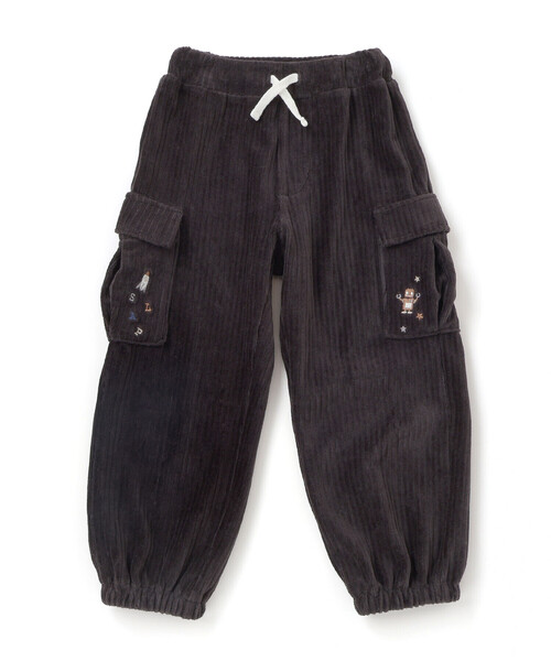 SLAP SLIP（スラップスリップ）の「ロケット＆ロボットポケット刺しゅうニットコールカーゴパンツ(80~130cm)（カーゴパンツ・キッズ・ブラック/グレー・80ｃｍ/120cm/130cm/110cm/100cm/90cm）」の6枚目の写真