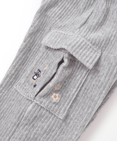 SLAP SLIP（スラップスリップ）の「ロケット＆ロボットポケット刺しゅうニットコールカーゴパンツ(80~130cm)（カーゴパンツ・キッズ・ブラック/グレー・80ｃｍ/120cm/130cm/110cm/100cm/90cm）」の11枚目の写真