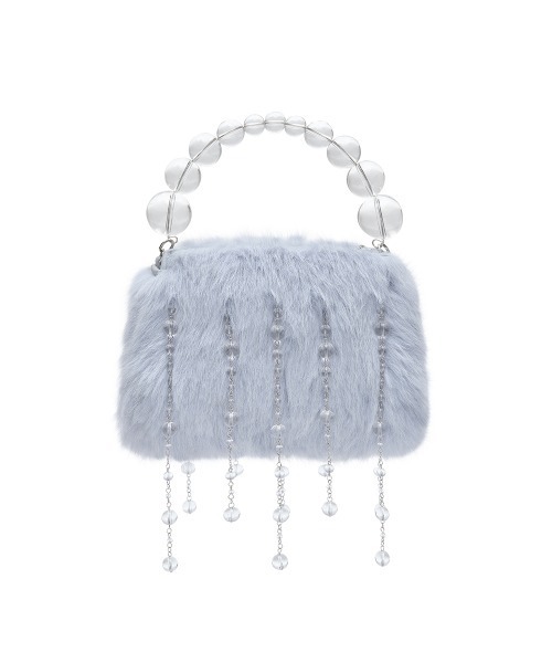 ROCKFISH WEATHERWEAR（ロックフィッシュウェザーウェア）の「[X SUSAN FANG] FURRY BUBBLE RAIN BAG（ハンドバッグ・レディース・ホワイト/スカイブルー・FREE）」の2枚目の写真