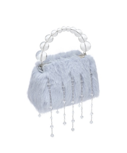 ROCKFISH WEATHERWEAR（ロックフィッシュウェザーウェア）の「[X SUSAN FANG] FURRY BUBBLE RAIN BAG（ハンドバッグ・レディース・ホワイト/スカイブルー・FREE）」の7枚目の写真