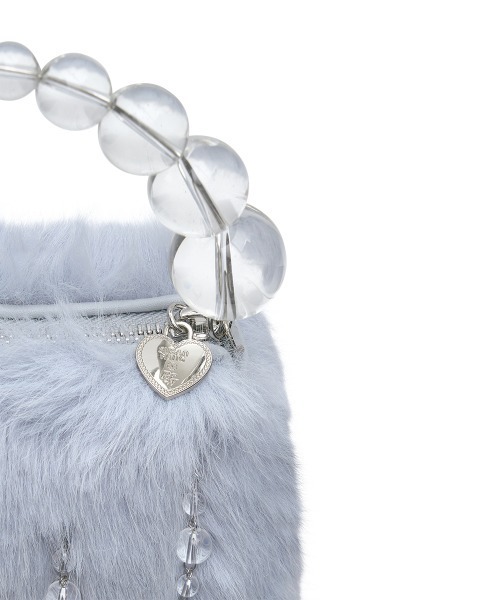 ROCKFISH WEATHERWEAR（ロックフィッシュウェザーウェア）の「[X SUSAN FANG] FURRY BUBBLE RAIN BAG（ハンドバッグ・レディース・ホワイト/スカイブルー・FREE）」の5枚目の写真