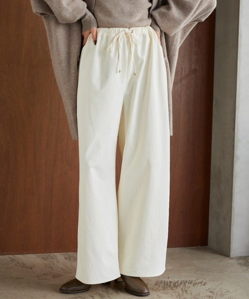 BARNYARDSTORM(バンヤードストーム)の「BARNYARDSTORM / ウォームツイルストレッチワイドパンツ / ハンドウォッシャブル【吸湿発熱】(その他パンツ・レディース・オフホワイト/ブラック/サックスブルー・M/S)」の2枚目の写真