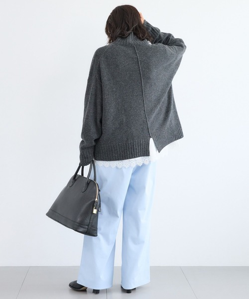 BARNYARDSTORM(バンヤードストーム)の「BARNYARDSTORM / ウォームツイルストレッチワイドパンツ / ハンドウォッシャブル【吸湿発熱】(その他パンツ・レディース・オフホワイト/ブラック/サックスブルー・M/S)」の5枚目の写真