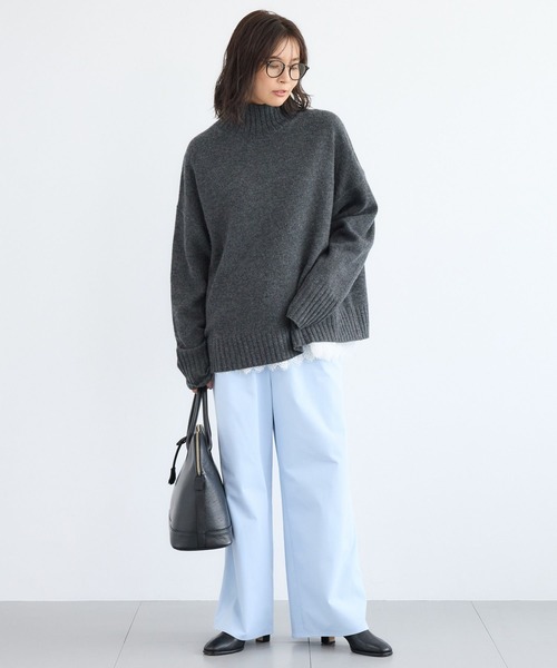 BARNYARDSTORM(バンヤードストーム)の「BARNYARDSTORM / ウォームツイルストレッチワイドパンツ / ハンドウォッシャブル【吸湿発熱】(その他パンツ・レディース・オフホワイト/ブラック/サックスブルー・M/S)」の8枚目の写真